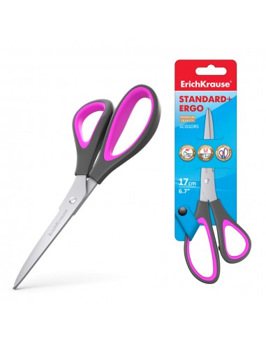 Erichkrause Tijeras Standard-Ergo - Cuchillas de Acero Inoxidable - Afilado Doble Avanzado - Resistente a La Corrosion -