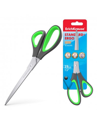 Erichkrause Tijeras Standard-Ergo - Cuchillas de Acero Inoxidable - Afilado Doble Avanzado - Resistente a La Corrosion -