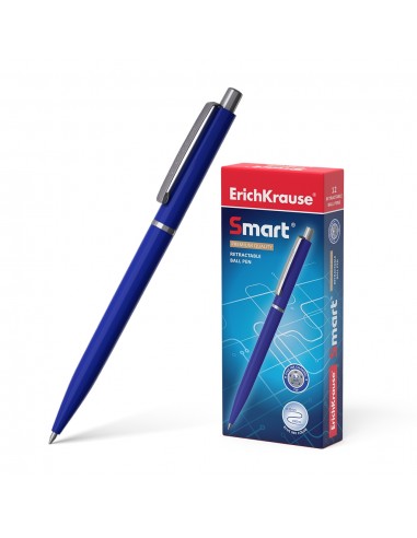 Erichkrause Boligrafo Automatico Smart - Recargable con Clip Metalico - Punta de 07mm - Tinta de Secado Rapido - Cuerpo Opaco