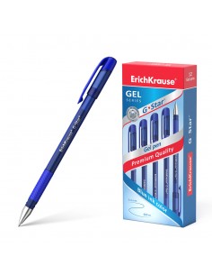 Erichkrause Boligrafo de Gel G-Star 05 - Cuerpo Translucido con Grip de Goma - Punta de 05mm - Tinta de Gel de Secado Rapido