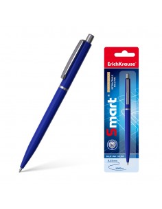 Erichkrause Boligrafo Automatico Smart - Recargable con Clip Metalico - Punta de 07mm - Tinta de Secado Rapido - Color Azul