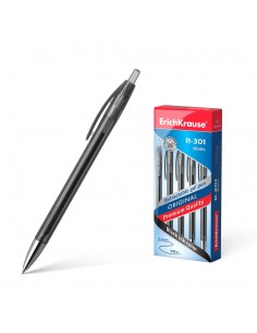 Erichkrause Boligrafo de Gel Automatico R-301 Original Gel Matic - Tinta de Gel de Secado Rapido - Cuerpo Transparente con