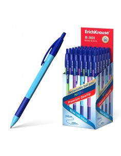Erichkrause Boligrafo Automatico R-301 Neon Matic&Grip 0.7 - Cuerpo Hexagonal Neon - Punta de 0.7mm - Tinta de Secado Rapido