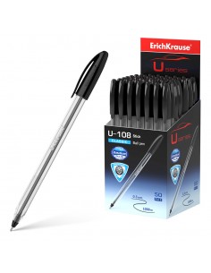 Erichkrause Boligrafo U-108 Classic Stick - Ultra Glide Technology - Tinta Color Negro