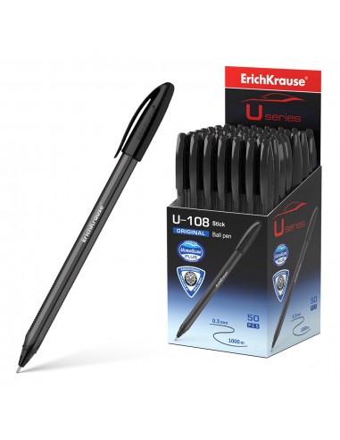 Erichkrause Boligrafo U-108 Original Stick - Ultra Glide Technology - Tinta Color Negro