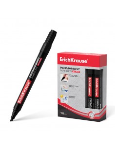 Erichkrause Marcador Permanente P-300 - Punta Biselada - para Escribir en Multiples Superficies - Color Negro