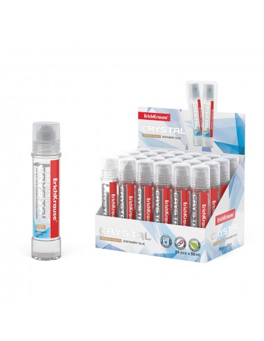 Erichkrause Crystal - Pegamento de Oficina de Alta Transparencia - Aplicador de Silicona Suave - No Toxico - Resistente al
