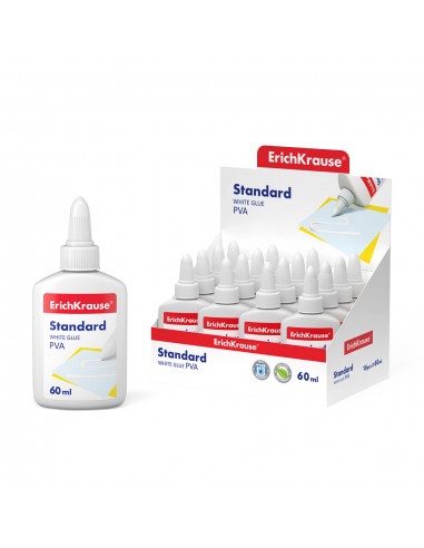 Erichkrause Cola Blanca Pva Standard - Aplicador Autolimpiante - Regulador de Intensidad - No Toxico - Resistente al Frio -