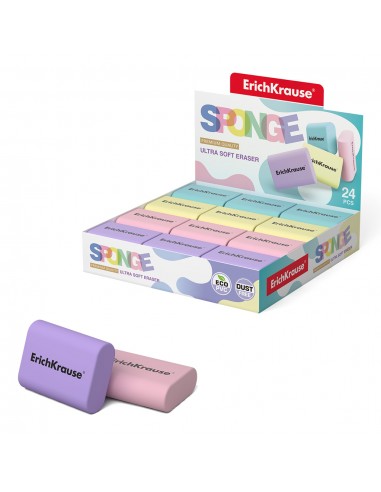 Erichkrause Sponge Goma de Borrar - Borrador Super Suave - Forma Ergonomica - Hipoalergenico Eco-Pvc - Color Blanco