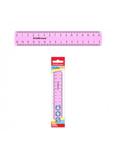 Erichkrause Regla Pastel - 15cm - Rosa - Bolsa de Polietileno