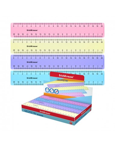 Erichkrause Regla Pastel - 20cm - Surtido en Caja Display - Color Surtido
