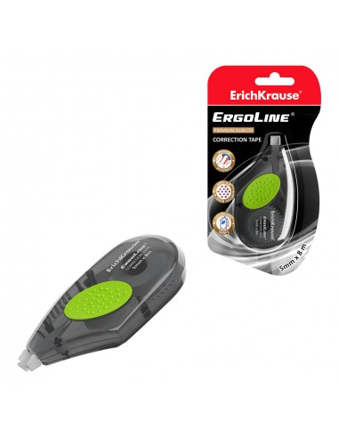 Erichkrause Cinta Correctora Ergoline - Forma Ergonomica con Inserto de Goma Antideslizante - Ideal para Correccion Rapida y