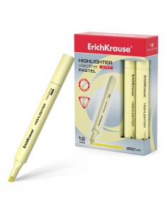 Erichkrause Visioline V-17 Pastel - Marcador de Texto - Punta Biselada - Tinta Fluorescente a Base de Agua - Color Amarillo