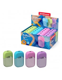 Erichkrause Sacapuntas S-Sharp con Contenedor - Diseño Ergonomico - Cuchilla de Acero Resistente - Color Surtido