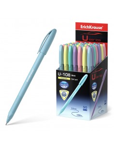 Erichkrause Boligrafo U-108 Pastel Stick 1.0 - Ultra Glide Technology - Tinta Azul