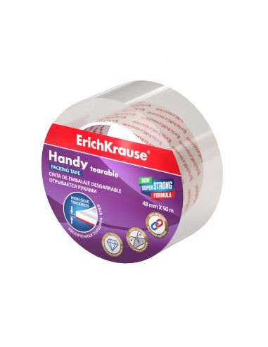 Erichkrause Cinta Precinto Handy - 48mmx50m - Resistente y Duradera - Color Transparente
