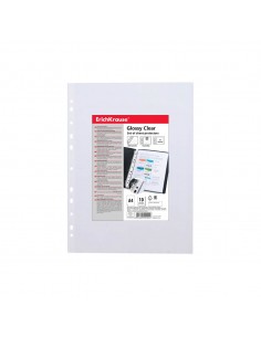 Erichkrause Pack de 10 Fundas Protectoras Glossy Clear - 60cm - A4 - Transparente