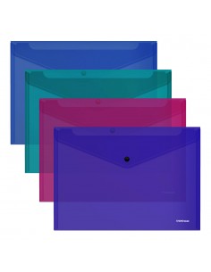 Erichkrause Pack de 12 Sobres Glossy Vivid - Tamaño-4 - Semitransparente - Colores Surtido