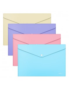 Erichkrause Pack de 12 Sobres Glossy Pastel - Tamaño-4 - Opaco - Surtido de Colores - Color Surtido