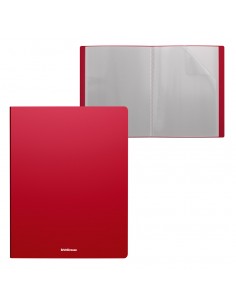 Erichkrause Carpetas con Fundas Matt Classic - 20 Fundas - Tamaño A4 - Color Rojo