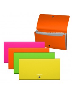 Erichkrause Pack de 4 Clasificadores Matt Neon - 12 Fundas - Tamaño Cheque - Colores Surtidos