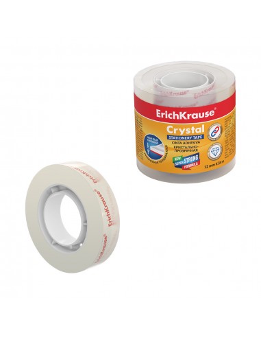 Erichkrause Pack de 4 Cintas Adhesivas Crystal - 12mmx33m - Transparente