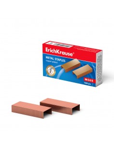 Erichkrause Grapas de Cobre-24 6 - 1000 Grapas - Alta Calidad y Resistencia Mejorada - Resistente a La Corrosion - Color