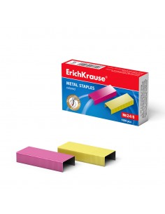 Erichkrause Grapas de Colores-24 6 - 1000 Grapas - Alambre de Acero de Alta Calidad - Resistencia Mejorada - Angulo Agudo