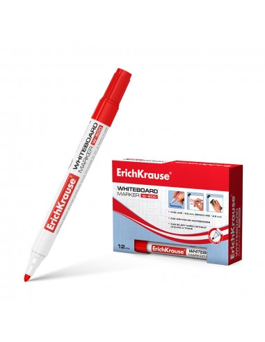 Erichkrause Marcador Pizarra W-500 - Punta en Forma de Bala Resistente al Daño - Ancho de Escritura de 08 a 25mm - Tinta a