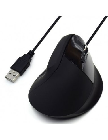 Ewent Raton Ergonomico Vertical USB 1800dpi - 5 Botones - Uso Diestro - Cable de 1.23m - Color Negro