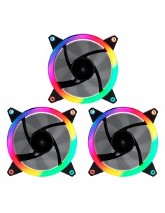 Unykach Candy 30 Pack de 3 Ventiladores 120mm con Iluminacion ARGB - Velocidad Max. 1500rpm - Controladora y Mando a