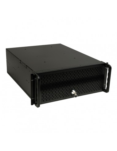Unykach UK4129 Caja Rack 4U 19" - Tamaños de Disco Soportados 3.5" - Filtro Frontal Antipolvo - Cierre de Llave - USB-A 2.0