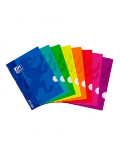 Oxford Openflex Libreta Grapada Formato A4 Cuadriculado 4x4mm - 48 Hojas con Margen - Tapa de Plastico - Colores Surtidos