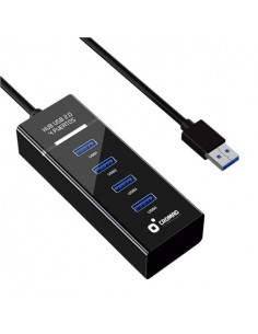 Cromad Cable USB 2.0 - Longitud 30cm - Indicador LED - Velocidad de Transferencia 480 Mbps - 4 Puertos - Sin Instalacion -