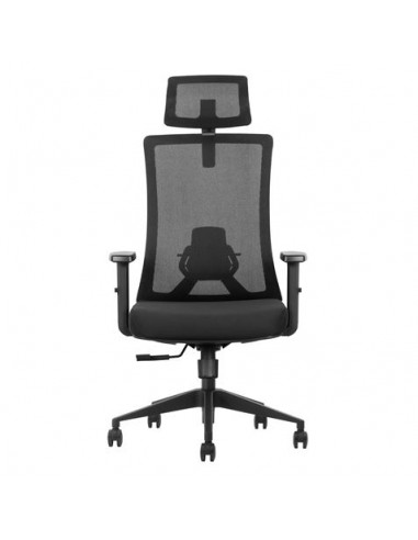 Cromad Silla Ergonomica Ajustable - Reposacabezas Regulable - Soporte Lumbar Ajustable - Reposabrazos en Forma de T - Asiento