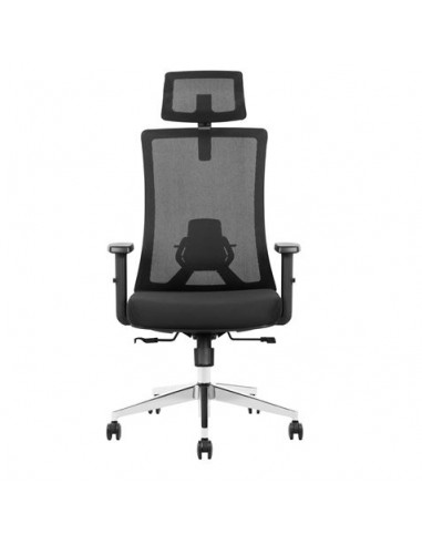 Cromad Silla Ergonomica Ajustable - Reposacabezas Regulable - Soporte Lumbar Ajustable - Reposabrazos Ajustable - Asiento de