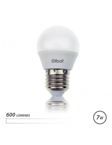 Elbat Bombilla LED - Potencia-7W - Lumenes-600 - Tipo de Luz-4000K Luz Blanca - Casquillo-E27 - Angulo-220--