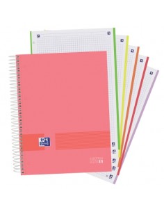 Oxford Europeanbook 5 Oxford & You Pack de 5 Cuadernos Espiral Formato A4-Cuadriculado 5x5 - 120 Hojas Microperforadas con 4