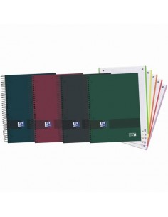 Oxford Europeanbook 5 Oxford & You Pack de 5 Cuadernos Espiral Formato A4-Cuadriculado 5x5 - 120 Hojas Microperforadas con 4