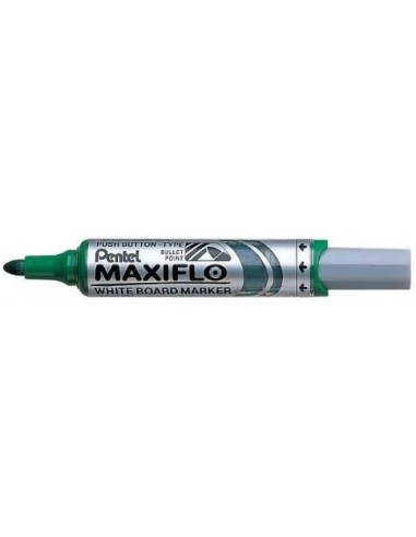 Pentel Maxiflo Rotulador para Pizarra Blanca - Regulacion del Flujo de Tinta - Punta Redonda - Ancho de Linea 2 5mm - 50-de