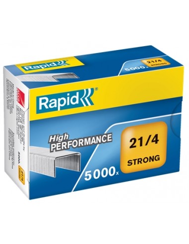 Rapid Caja de 5000 Grapas 21 4 - Alambre Reforzado Galvanizado - Patilla de 4mm