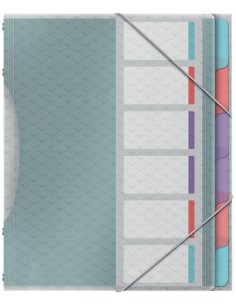 Esselte Colour'Breeze Clasificador con 6 Pestañas Multicolor - Para Formato A4 - 3 Solapas en la Contraportada -