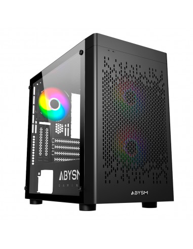 Abysm Danube Inva MX202 Caja Torre ITX-micro ATX - Lateral Cristal Templado - 3.5" y 2.5" - USB-A-USB-C y Audio - 3