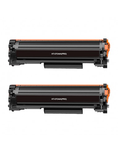 HP CF244A Negro Pack de 2 Cartuchos de Toner Genericos - Reemplaza 44A