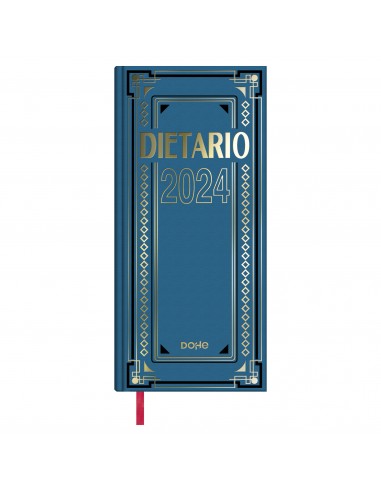 Dohe Dietario Anual Dos Tercios - Dia Pagina - Fabricado en Geltex con Carton Contracolado - Tamaño 14.5x31cm - Color Azul