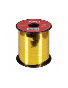 Apli Rollo de Cinta para Envolver Regalos de 7mmx250m - Acabado Brillante - Color Oro