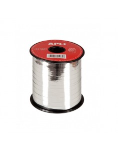 Apli Rollo de Cinta para Envolver Regalos de 7mmx250m - Acabado Brillante - Color Plata