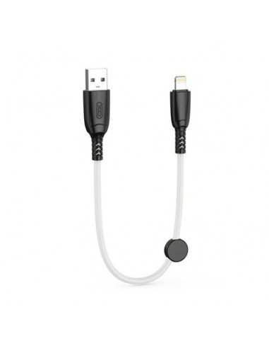 XO Cable NB247 Carga Rapida USB - Lightning - 6A - 25cm con Clip - Color Blanco