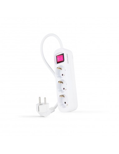 Nanocable Regleta 3 Tomas Interruptor 1.4m - Color Blanco