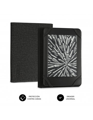 Subblim Funda Ereader 6" Resistente - Interior Aterciopelado - Plegado Comodo - Sujecion sin Daños - Color Negro